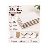 Feoly Art 25x15 cm 3 mm MDF Plaka 5 Adet - Beyaz Lam Kaplamalı