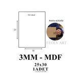 Feoly Art 25x30 cm Beyaz Lam MDF Plaka – 1 Adet – 3 mm ( MDF )