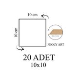 Feoly Art 3 mm 10x10 MDF Plaka (20 ADET) - Hobi, Maket, Ahşap El Sanatları İçin Uygun (20`lİ Paket)