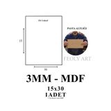 Feoly Art 3 mm 15x30 cm Beyaz Lam MDF Plaka | Lazer Kesim, Maket, Hobi ve El Sanatları İçin Pürüzsüz MDF Levha | 1 Adet