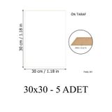 Feoly Art 3 mm 30X30 Mdf Plaka (5 Adet) - Hobi, Maket, Ahşap El Sanatları Için Uygun (5`li Paket)