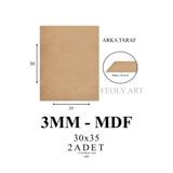 Feoly Art 3 mm 30x35 MDF Plaka (2 ADET) - Hobi, Maket, Ahşap El Sanatları, Pasta Altlığı - 1 Yüz Beyaz Lam MDF İçin Uygun