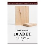 Feoly Art - Huş Kontrplak 10 ADET - A4 (21 x 29.7 cm) - 4 mm CNC Kesim ( Lazer Kesim - Yakma - Hobi Seti )