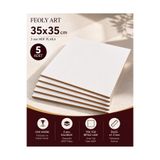 Feoly Art MDF - 35x35 cm Beyaz Lam MDF Plaka | 3mm - 5 Adet - Beyaz Pasta Altlığı