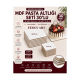 Feoly Art Profesyonel MDF Pasta Altlığı Seti 30'lu | 10 Adet 20x20 cm + 20 Adet 10x10 cm | 2,7-3 mm | Tek Yüzü Beyaz