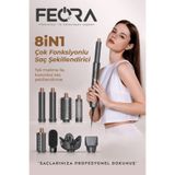 FEORA 8 in 1 Başlık Fonksiyonlu Saç Şekillendirici ve Kurutma seti