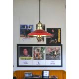 Fer Avize Açelya Modern Tasarım Cafe Mutfak Gold Başlık Metal Kırmızı içi Gold Renk Tekli Avize (AMPULSÜZ)