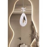 Fer Avize Arel Tekli Modern Led Avize Krom Renk Kristal Görünüm Beyaz Işık Enerji Tasarruflu Hol Yemek Odası