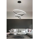Fer Avize Axes Modern Tasarım Yatak Odası - Salon - Mutfak Siyah Renk Beyaz Led 3 Lü Avize