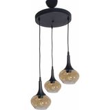 Fer Avize Belma Modern Avize Oturma Odası Yatak Odası Salon Cafe Iç Mekan - Bal - 3lü Sarkıt