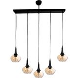 Fer Avize Belma Modern Avize Oturma Odası Yatak Odası Salon Cafe Iç Mekan - Bal - 5li Sıralı