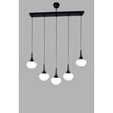 Fer Avize Belma Modern Avize Oturma Odası Yatak Odası Salon Cafe Iç Mekan - Beyaz - 5li Sıralı
