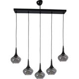 Fer Avize Belma Modern Avize Oturma Odası Yatak Odası Salon Cafe Iç Mekan - Füme - 5li Sıralı