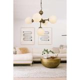 Fer Avize Bodrum Modern Retro Eskitme Kasa Beyaz Camlı Salon - Mutfak - Yatak Odası 5 Li Avize