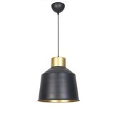 Fer Avize Bonita Modern Tasarım Eskitme Detaylı Siyah İçi Gold Renk Metal Cafe - Mutfak Tekli Avize