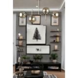Fer Avize Çello Modern Lüks Tasarım Gold Renk Bal Camlı Tavan Yemek Masası Üstü -Salon 4 Lü Avize - Gold - Bal Rengi