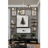 Fer Avize Çello Modern Lüks Tasarım Gold Renk Bal Camlı Tavan Yemek Masası Üstü -Salon 4 lü Avize