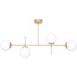 Fer Avize Çello Modern Lüks Tasarım Gold Renk Beyaz Camlı Tavan 4 Lü Avize - Gold - Beyaz