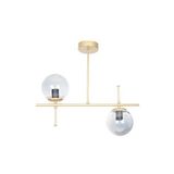 Fer Avize Çello Modern Tasarım Metal Eskitme Gold Renk Füme Camlı Yemek Masası Üstü -Salon 2 li Avize