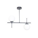 Fer Avize Çello Modern Tasarım Metal Siyah Renk Beyaz Camlı Yemek Masası Üstü -Salon 2 li Avize