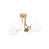 Fer Avize Daisy Lüks Modern Tasarım Plafonyer Gold Renk Beyaz Camlı Salon - Mutfak - Yatak Odası 4 lü Avize