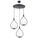 Fer Avize Deco Modern Tasarım Siyah Renk Beyaz Camlı Salon - Mutfak - Yatak Odası 3 Lü Avize
