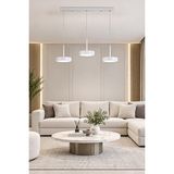 Fer Avize Ela LED Modern Tasarım 3 Renk Işık Seçenekli Enerji Tasarruflu 3'lü LED Avize Mutfak Salon Çocuk Odası Giyinme Odası - Beyaz