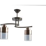 Fer Avize Felix özel tasarım spor modern rose gold detaylı füme camlı 2 li siyah avize