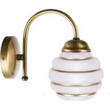 Fer Avize Fora Retro Rustik Beyaz Gold Camli Aplik - Eskitme