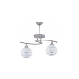 Fer Avize Fuji Modern Krom Renk 2046 Beyaz Gümüş Camlı Salon - Mutfak - Yatak Odası 2 Li Avize