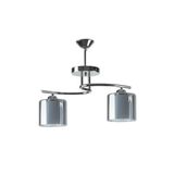 Fer Avize Fuji Modern Krom Renk Füme Çift Camlı Salon - Mutfak - Yatak Odası 2 Li Avize