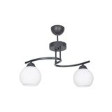 Fer Avize Fuji Modern Tasarım Siyah Kasa Beyaz Camlı Salon - Mutfak - Yatak Odası 2 li Avize