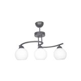 Fer Avize Fuji Modern Tasarım Siyah Kasa Beyaz Camlı Salon - Mutfak - Yatak Odası 3 Lü Avize