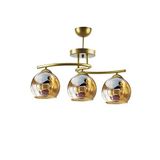 Fer Avize Fuji Özel Tasarım Spor Modern Eskitme Kasa Bal Rengi Camlı Salon - Mutfak - Yatak Odası 3 lü Avize