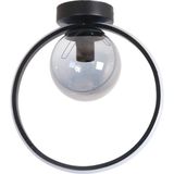 Fer Avize Holly Modern Tasarım Siyah Renk Füme Camlı Salon Mutfak Hol Beyaz Led Tekli Avize