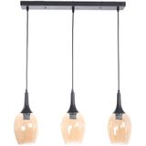 Fer Avize Ilyo Modern Tasarım Yemek Masası - Salon - Mutfak Sıralı Bal Camlı 3 Lü Avize
