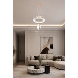 Fer Avize İnci Modern Tasarım Sarkıt Led Avize 3 Renk Işık Kristal Görünüm Oturma Odası Yemek Odası Salon Yatak Odası