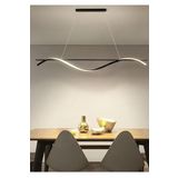 Fer Avize Isabel Modern Tasarım Siyah Renk Beyaz Ledli Cafe - Mutfak - Salon 2 Li Led Avize