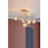 Fer Avize Jade Özel Tasarım Modern Spor Gold Renk Bal Camlı Salon - Mutfak - Yatak Odası 6 lı Avize