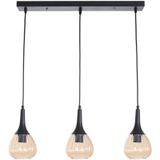 Fer Avize Klasik Modern Tasarım Yemek Masası - Salon - Mutfak Sıralı Bal Camlı 3 Lü Avize