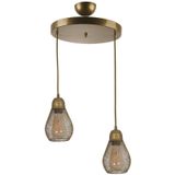 Fer Avize Küçük Rustik Modern Tasarım Eskitme Renk - Cafe - Salon - Yatak Odası - Çocuk Odası Tel 2 li Avize
