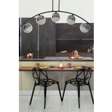 Fer Avize Le-man Modern Tasarım Krom Kasa Yemek Masası Üstü - Salon 5li LED Avize
