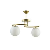 Fer Avize LİNDA MODERN ESKİTME RENK KAPALI GLOBE BEYAZ CAMLI Salon - Mutfak - Yatak Odası 2 Lİ AVİZE