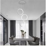 Fer Avize Lopez Modern Tasarım Beyaz Renk Salon Mutfak Beyaz Led Sarkıt 3 Lü Avize