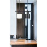 Fer Avize Mısra Özel Tasarım - Modern - Cafe - Mutfak - Salon 2 Li Metal Sıralı Sarkıt Avize - Siyah - Beyaz