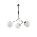 Fer Avize NAPOLİ MODERN KROM RENK KAPALI BEYAZ CAMLI Salon - Mutfak - Yatak Odası 3 LÜ AVİZE