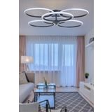 Fer Avize Neptün Modern Tasarım Mutfak - Salon - Yatak Odası - Tavan Siyah Renk Beyaz Ledli Led Avize