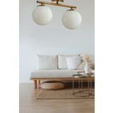 Fer Avize Nika Modern Eskitme Beyaz Cam Modern Salon - Mutfak - Yatak Odası 2 li Avize