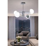Fer Avize Oscar Modern Lüks Tasarım GRİ Renk Kasa - Salon - Mutfak - Yatak Odası LED 4'lü Avize - Krom