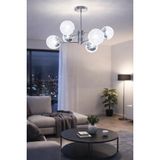 Fer Avize Oscar Modern Lüks Tasarım GRİ Renk Kasa - Salon - Mutfak - Yatak Odası LED 6 Lı Avize - Krom